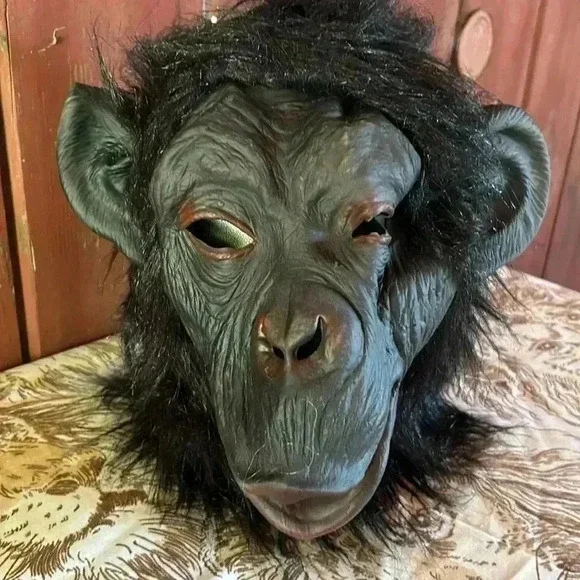 Ape Mask Latex Faux Fur Halloween Primate Planet of the Apes - Picture 2 of 6
